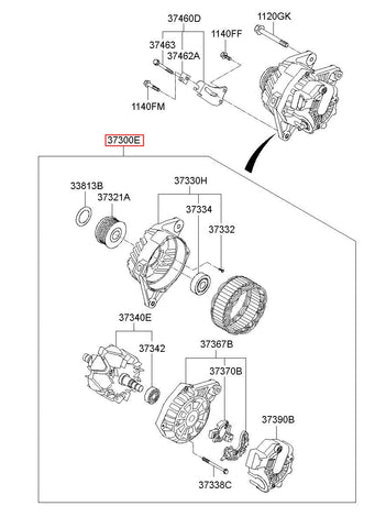 ALTERNATOR ASSY 37300-2G500 (Original, New)