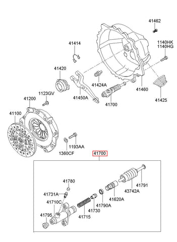 CYLINDER ASSY-CLUTCH POWER 41700-5H100 (Original, New)