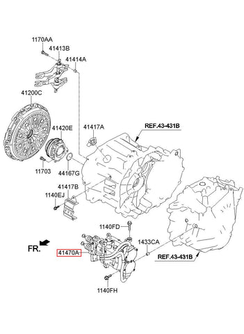 ACTUATOR ASSY-CLUTCH(1) 41470-2D300 (Original, New)