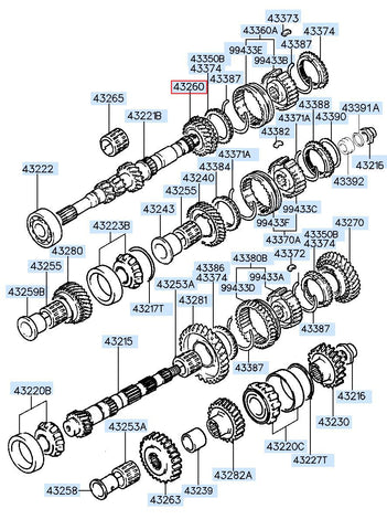 GEAR ASSY-3RD SPEED 43260-28400 (Original, New)