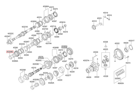 SLEEVE-4TH SPEED GEAR 43259-22600 (Original, New)