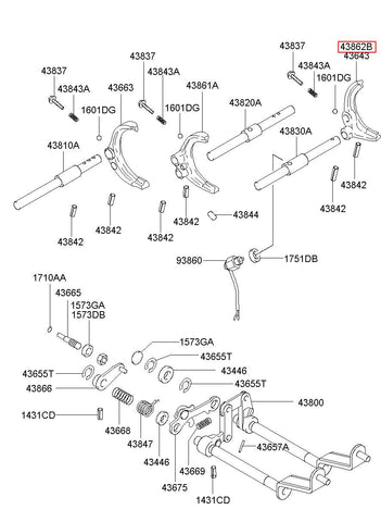 FORK-SHIFT(5&R) 43862-4Y000 (Original, New)