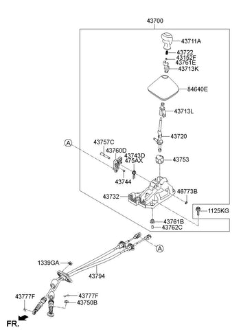 KNOB-GEARSHIFT LEVER <br>43711-A2400, <br>43711A2400, <br>43711 A2400 <br>(Original, New)