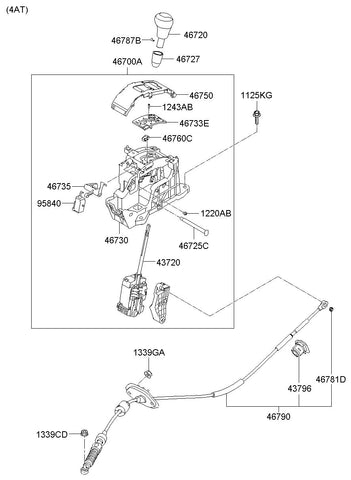 KNOB ASSY-GEAR SHIFT LEVER <br>46720-1M610, <br>467201M610, <br>46720 1M610 <br>(Original, New)