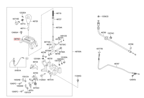 INDICATOR ASSY-SHIFT LEVER 46750-3D101 467503D101 46750 3D101