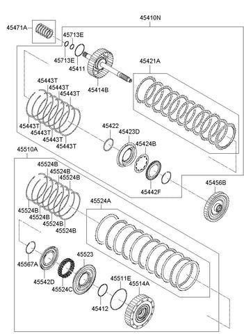 [ORIGINAL] BALANCE PISTON-O/D CLUTCH 45542-3B600 455423B600 45542 3B600
