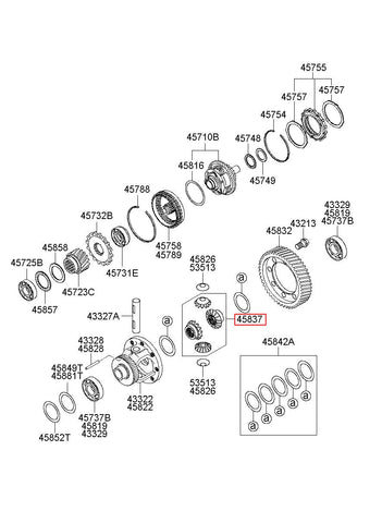 GEAR SET-DIFFERENTIAL 45837-3B000 (Original, New)