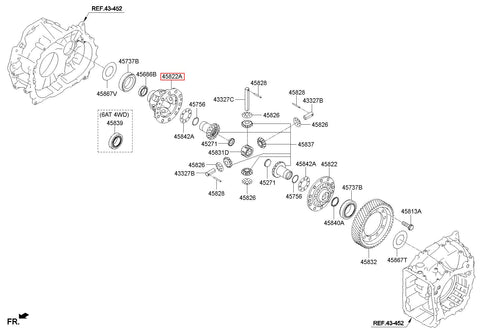 CUP-DIFF CASE 45822-3B550 (Original, New)