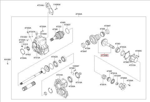 SHAFT SET-HYPOID GEAR 47339-3B210 (Original, New)