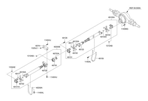 BEARING ASSY-CENTER <br>49720-5L010, <br>497205L010, <br>49720 5L010 <br>(Original, New)