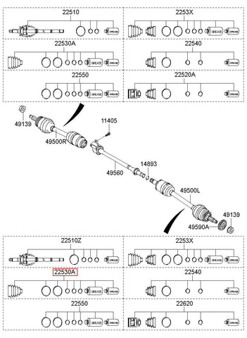 BOOT SET-OUT.JOINT 49594-4D001 (Original, New)