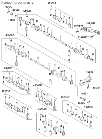 BOOT KIT-FR AXLE DIFF SIDELH 49506-2HA00 495062HA00 49506 2HA00