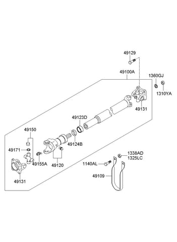 JOINT ASSY-UNIVERSAL <br>49150-5K000, <br>491505K000, <br>49150 5K000 <br>(Original, New)