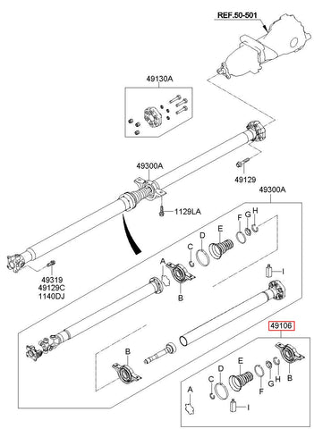 REPAIR KIT-CTR BEARING 49575-3J010 (Original, New)