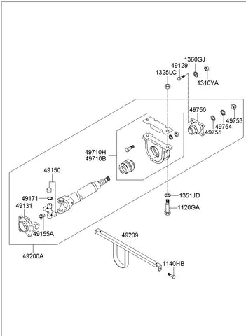 BEARING ASSY-CENTER <br>49710-5A020, <br>497105A020, <br>49710 5A020 <br>(Original, New)