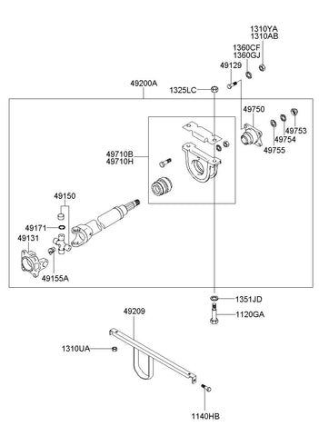 BEARING ASSY-CENTER <br>49710-5H000, <br>497105H000, <br>49710 5H000 <br>(Original, New)