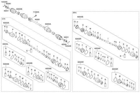 BOOT KIT-FR AXLE WHEEL SIDERH 49609-3JA00 496093JA00 49609 3JA00