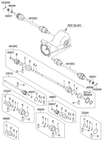 BAND & CLIP SET 49596-3J600 495963J600 49596 3J600