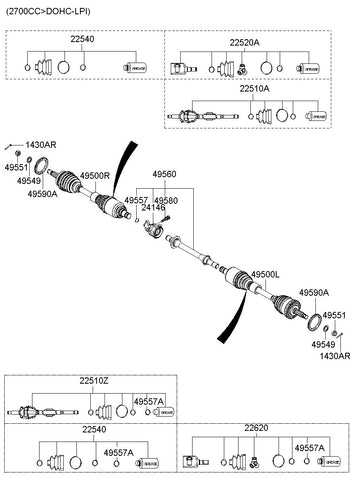 CLIP <br>49557-3F010, <br>495573F010, <br>49557 3F010 <br>(Original, New)