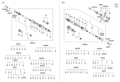 JOINT ASSY-CONSTANT VELOCITY LH 49500-39811 4950039811 49500 39811