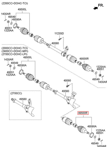 JOINT ASSY-CV RH 49501-2P001 (Original, New)