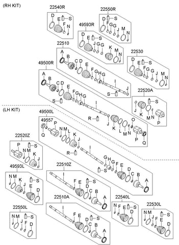 BOOT SET-OUT.JOINTRH 49594-2K000 495942K000 49594 2K000