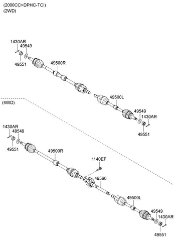 BEARING BRACKET & SHAFT ASSY 49560-3W500 495603W500 49560 3W500