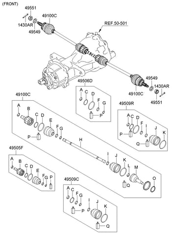 BOOT KIT-FR AXLE WHEEL SIDERH 49609-2BA70 496092BA70 49609 2BA70
