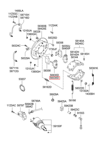 CYLINDER ASSY-WHEEL LH 58330-62004 (Original, New)