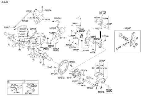 SHOE & LINING ASSY-BRAKE <br>58140-7M500, <br>581407M500, <br>58140 7M500 <br>(Original, New)