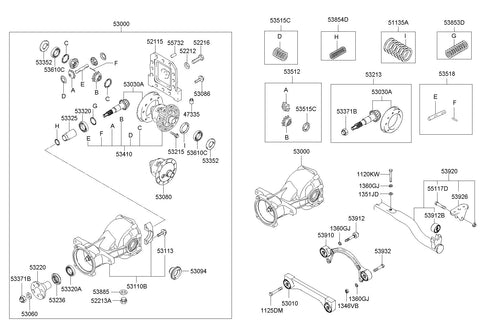 BEARING-DIFFERENTIAL SIDE <br>53066-3B300, <br>530663B300, <br>53066 3B300 <br>(Original, New)