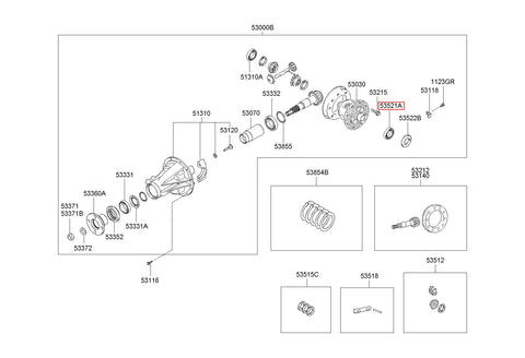 BEARING-RR DIFF SIDE 53521-44000 (Original, New)