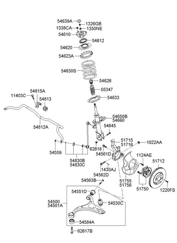 STRUT ASSY-FR LH <br>54650-3J000, <br>546503J000, <br>54650 3J000 <br>(Original, New)