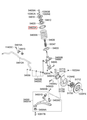 PAD-FR SPRING UPR 54623-3J000 (Original, New)