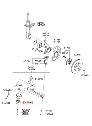 BUSH-FR LWR ARM(G) 54584-1J000 (Original, New)