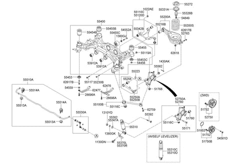 ARM COMPLETE-TRAILING LH 55100-3J000 551003J000 55100 3J000