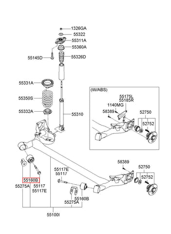 BUSH-TRAIL ARM 55160-A4000 (Original, New)