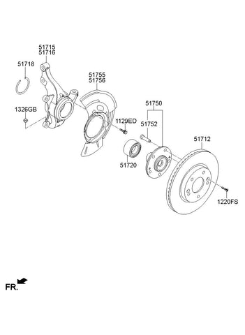 KNUCKLE-FRONT AXLELH <br>51715-A7000, <br>51715A7000, <br>51715 A7000 <br>(Original, New)