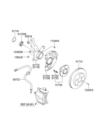 DISC-FRONT WHEEL BRAKE <br>51712-2C000, <br>517122C000, <br>51712 2C000 <br>(Original, New)