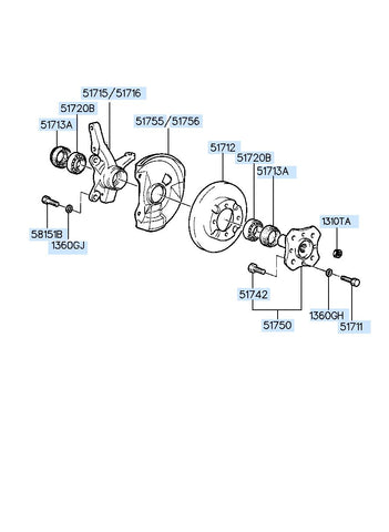 BEARING-FRONT WHEEL HUB <br>51720-22000, <br>5172022000, <br>51720 22000 <br>(Original, New)