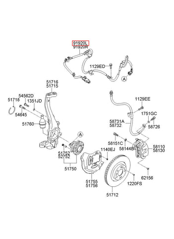 CABLE ASSY-ABS.EXT LH 59810-3M000 (Original, New)