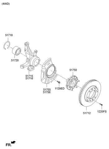 BEARING-FRONT WHEEL HUB 51720-4H400 517204H400 51720 4H400