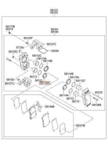 BOOT-PISTON 58114-3N500 (Original, New)