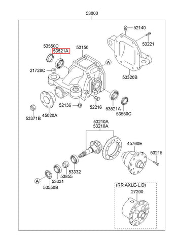 BEARING-RR DIFF SIDE 53521-2J100 (Original, New)