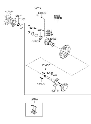 BEARING-FRONT WHEEL HUB <br>51720-34100, <br>5172034100, <br>51720 34100 <br>(Original, New)