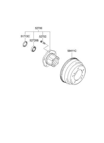 BEARING & HUB ASSY 52700-4F450 527004F450 52700 4F450
