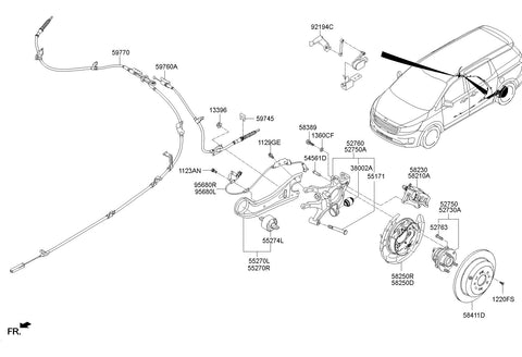 ARM ASSY-RR TRAILING ARMRH <br>55280-3F610, <br>552803F610, <br>55280 3F610 <br>(Original, New)