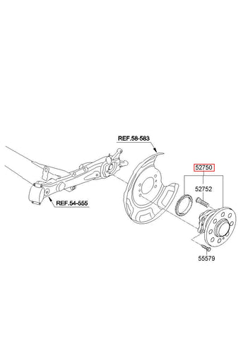 HUB ASSY-RR WHEEL 52750-1R000 (Original, New)