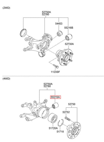 BUSH-RR SUSPENSION ARM 55215-2S200 (Original, New)