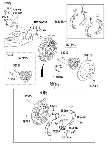 DISC ASSY-RR BRAKE <br>58411-2K300, <br>584112K300, <br>58411 2K300 <br>(Original, New)